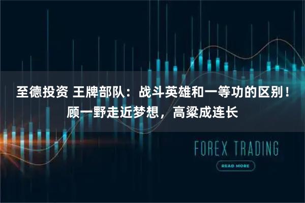 至德投资 王牌部队：战斗英雄和一等功的区别！顾一野走近梦想，高粱成连长